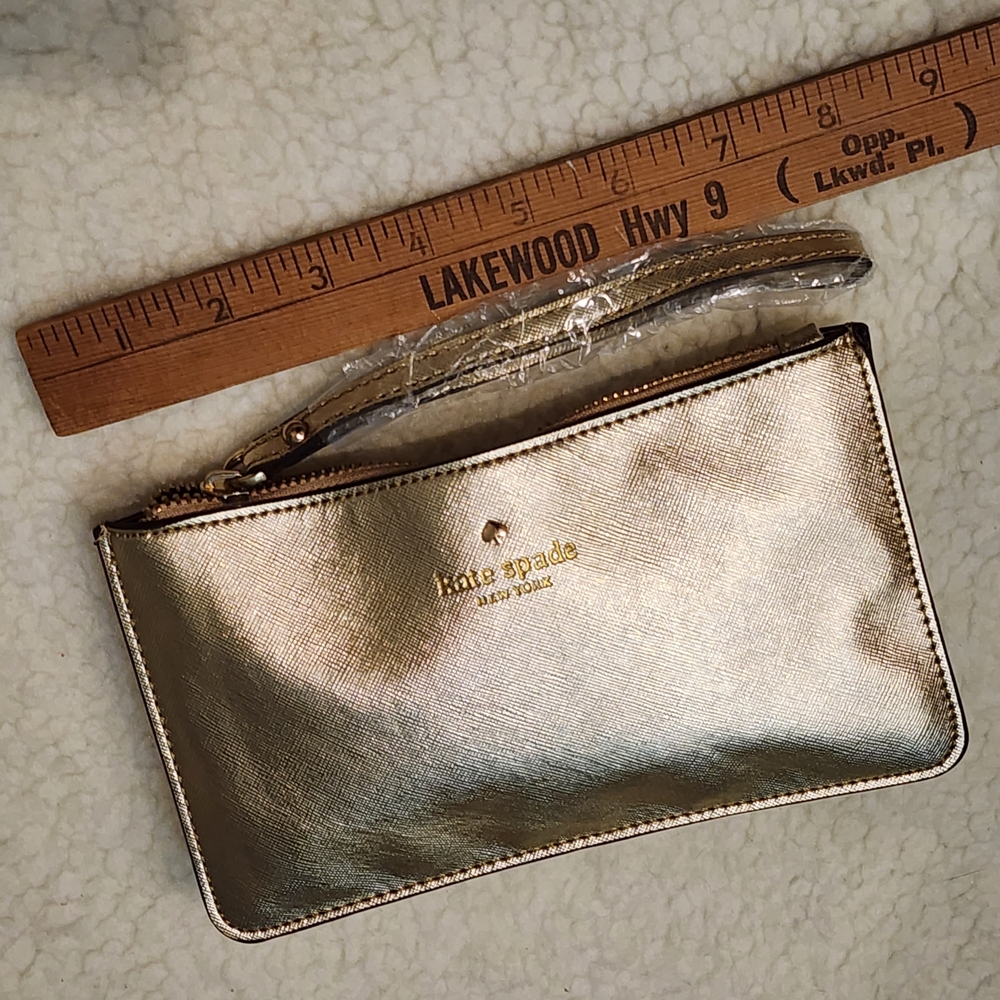 Kate Spade Gold Wristlet Clutch